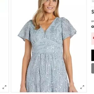 R & M Richards 1Pc Multi Ndl Emb W Sequin Mesh 18